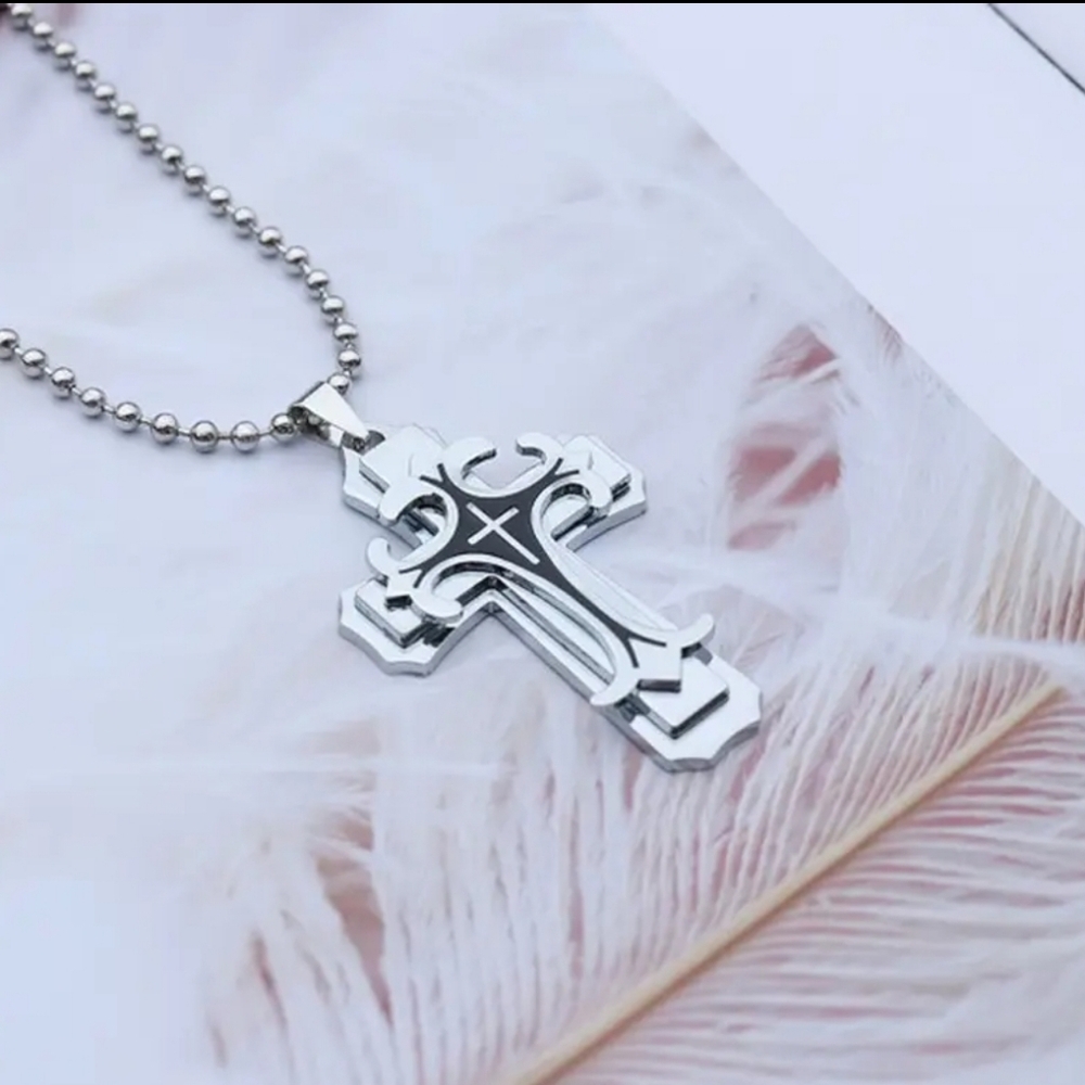 Silver Cross Pendant Necklace